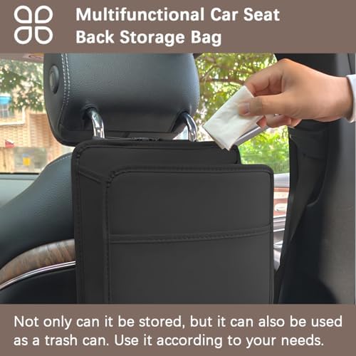 Zpana Car Seat Back Organizer, Leather Multipurpose Hanging Vehicle Backseat - Image 4
