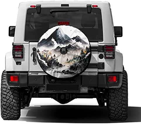 Delerain Spare Tire Cover with Backup Camera Hole Mountain Wheel Covers by Delerain