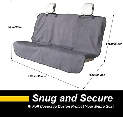 Back Seat Cover for Car Trucks Van SUV Jeep, Waterproof Rear Bench Towel Seat - Image 2