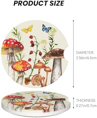 Mushroom Butterfly Car Coasters - Image 6