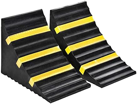 2 Pack Black Heavy Duty Extra Large Solid Rubber Wheel Chock by Genubi+Industry