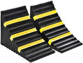 2 Pack Black Heavy Duty Extra Large Solid Rubber Wheel Chock by Genubi+Industry