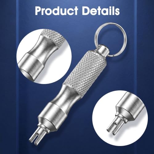 Yolev 4 Pcs Valve Core Removal Tool Keychain, Stainless Steel Tire Valve Stem - Image 4