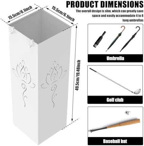 Square Metal Umbrella Holder, Square Free Standing Umbrella Rack Decorative - Image 2