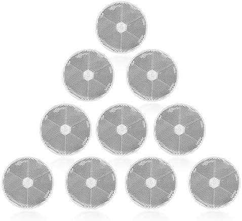 10 Pack White Screw on Round Reflectors, E11 Approval Road Safety by YinaolanAutomotiveParts