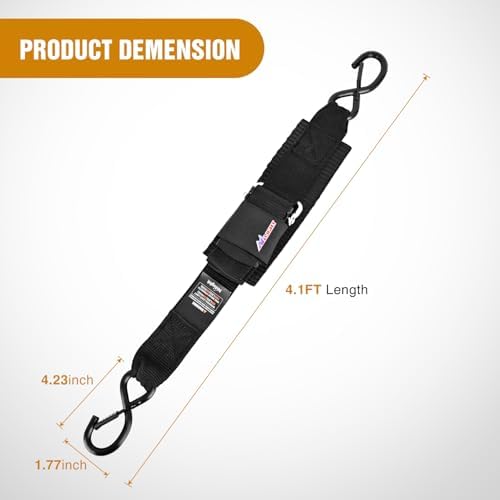Nilight Tie Down Kits 2 PCS 2" x 48" Adjustable Boat Trailer Straps - Image 2
