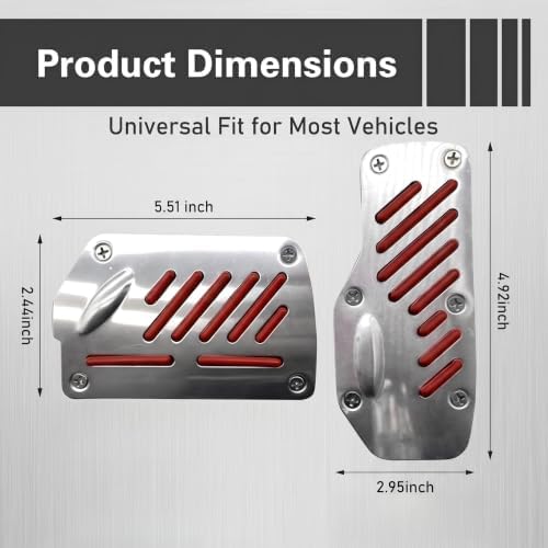 2 PCS Car Foot Pedal Pads, Alloy Anti-slip Brake & Accelerator Cover, Automatic - Image 2