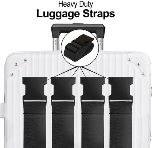 Chelmon Luggage Straps for Suitcases TSA Approved Travel Essentials 8 Pack - Image 3