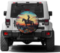 Delerain Spare Tire Cover with Backup Camera Hole Cowgirl Riding Horse Wheel by Delerain