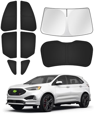 Canvcle Sunshades for Ford Edge 2015-2024 Accessories Windshield Sun Shade Side by Canvcle