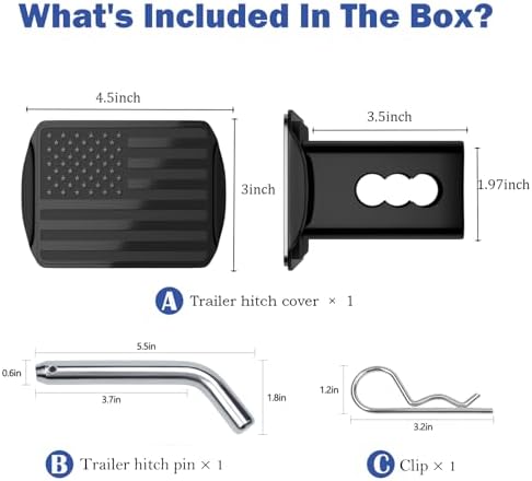 Heavy American Flag Metal Trailer Hitch Cover - Image 6