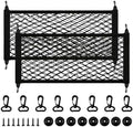 2 PCS Car Rear Cargo Net, Adjustable Elastic Trunk Storage Net by Unknown