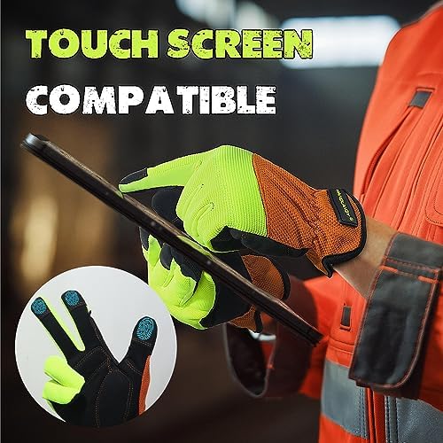 HANDLANDY Work Gloves for Men & Women, Utility Mechanic Working Gloves Touch - Image 4