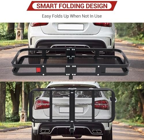 Heavy-Duty Folding Hitch Cargo Carrier, 500 lbs Capacity – Steel Basket - Image 6