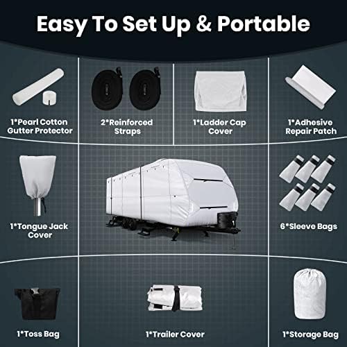 Leader Accessories Upgrade 210D 27'-30' L Travel Trailer RV Cover Ripstop - Image 7