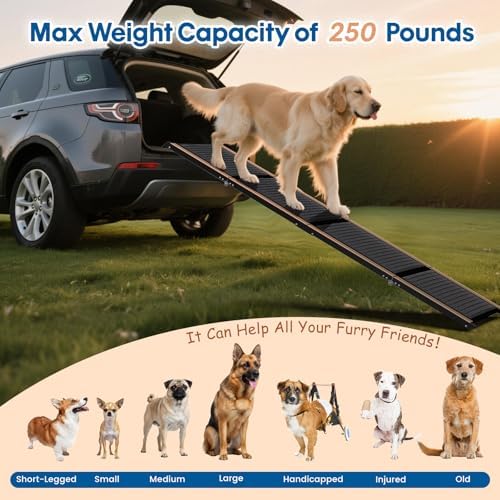 HBTower 71" L x 17.3" W Folding Dog Car Ramp - Image 3