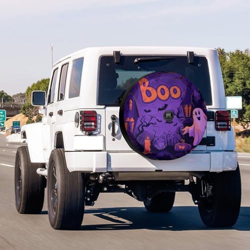 Delerain Halloween Pumpkins Ghosts Spare Tire Cover - Image 2