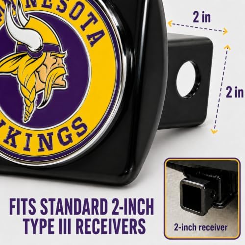 Minnesota Vikings Trailer Hitch Cover - Image 3