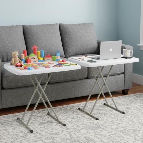 Lavish Home Indoor & Outdoor Portable Folding Table Set of 2 - Image 2