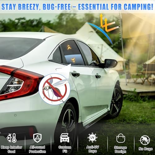 ZATOOTO Side Window Sunshades Civic 2016-2021, Breathable Mesh - Image 5