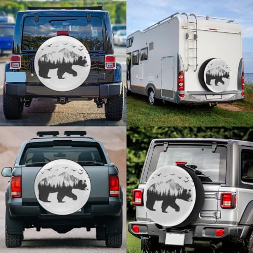 Rv Spare Tire Cover Wheel Mountain Bear Bird Tire Covers Wheel Protectors - Image 6