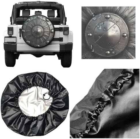 Metal Shield Viking Spare Tire Cover Wheel Protectors Weatherproof Sun - Image 5
