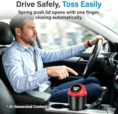 Cup Holder Trash Can, Leakproof Car Trash Can - Image 3