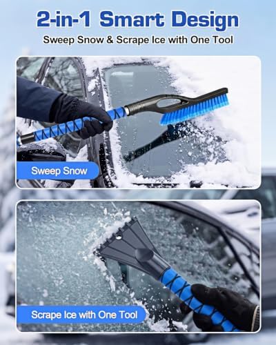 42.5 Inch Blue Snow Brush and Ice Scraper - Image 3