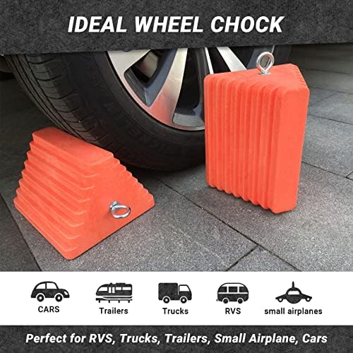 HOXWELL Premium 4 pcs Heavy Duty Wheel Tire Chocks, Vehicle Chocks - Image 4