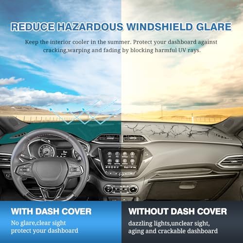 FIILINES Dash Cover for 2021-2025 2026 Chevy Chevrolet Trailblazer, Dash Mat - Image 6