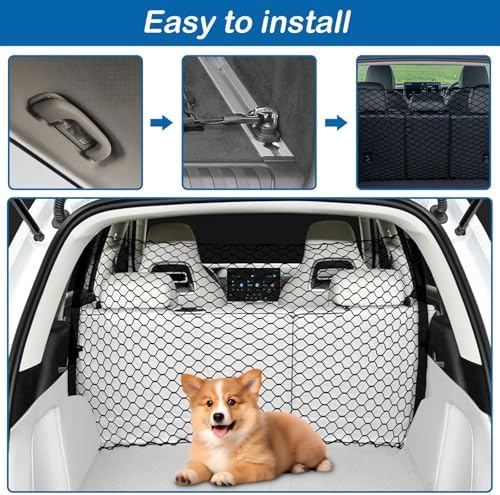 Dog Car Barrier Vehicle Pet Barrier Backseat Mesh Dog Car Divider Net - Image 4