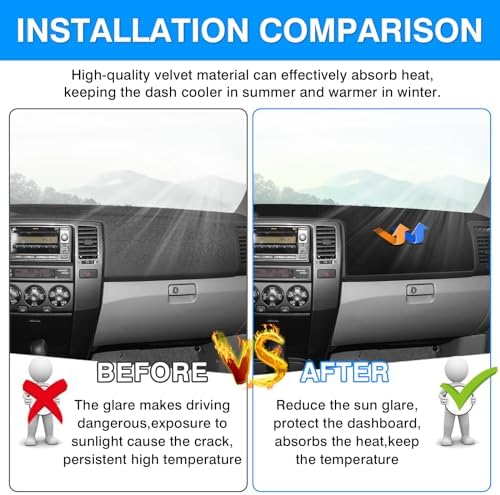 Autorder Dashboard Cover Mat for Toyota 4Runner 2003 2004 2005 2006 2007 2008 - Image 3