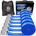 Cartman 1" x 12 ft Lashing Straps, 6 Pack, 600 lb Break Strength by CARTMAN