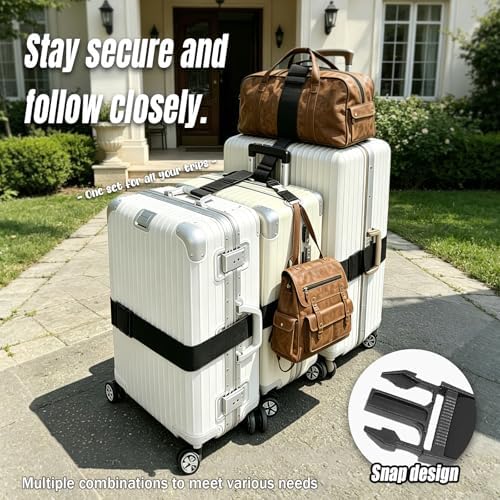 6PCS Luggage Straps for Suitcases, Adjustable Elastic Bungee Strap, Connect Up - Image 6