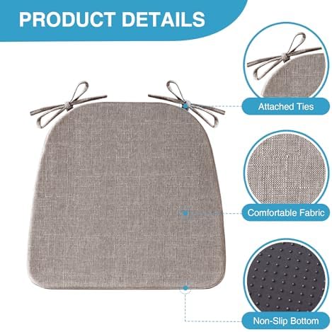 IASEAHK Chair Cushions for Dining Chairs Set of 4, Non Slip Kitchen Chair Pads - Image 2