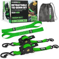 Rhino USA Retractable Ratchet Straps - 1in x 10ft by RhinoUSAInc