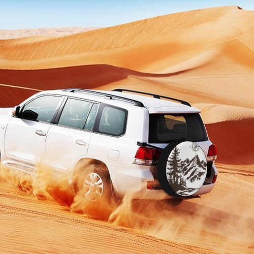 Mountains with A Compass Heavy Duty Spare Tire Cover Mountain Compass Nature - Image 3