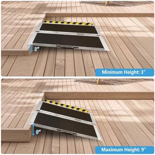 3FT Portable Wheelchair Ramp, Non-Slip Aluminum Folding Handicap Ramp, 800 LBS - Image 6