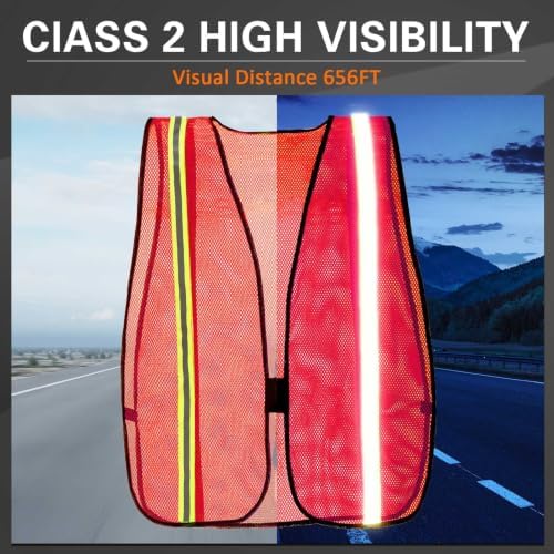 Haysandy 20 Pcs High Visibility Vest Reflective Safety Vest, BrightOrange - Image 4