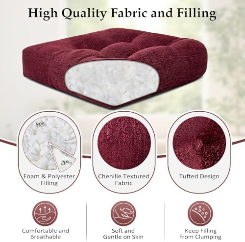 downluxe Chair Cushions for Dining Chairs 4 Pack, Tufted Indoor Chair Pads - Image 2