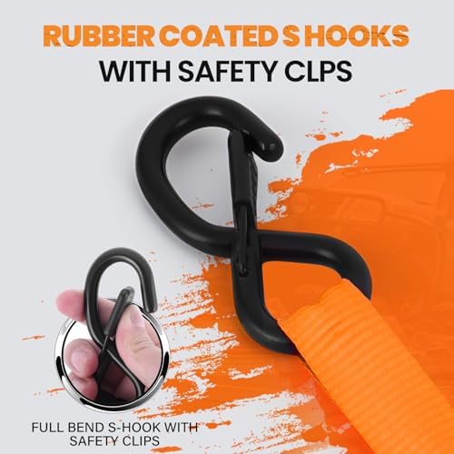 1" x 12' Heavy Duty Ratchet Straps - Image 4