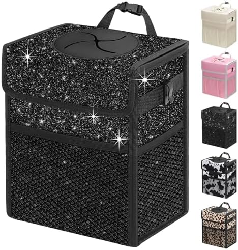 Capolo Car Trash Can with Lid, Leakproof Car Garbage Can Car Trash Bag by Capolo