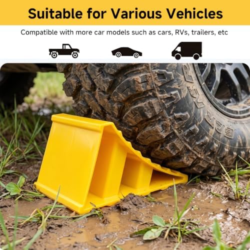 2 PCS Wheel Chocks, Heavy Duty Tire Blocks Trailer Wheel Stoppers - Image 5