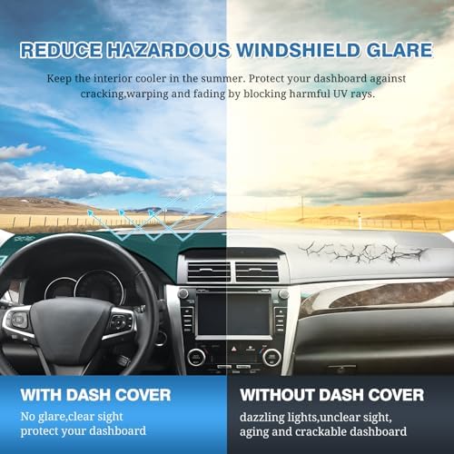 FIILINES Dash Cover for 2012-2017 Toyota Camry XV50, Dashboard Mat Exact Fit - Image 6