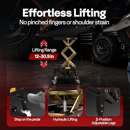 VIVOHOME 350 Lbs Hydraulic Motorcycle Lift Table Motorcycle Scissor Jack - Image 4