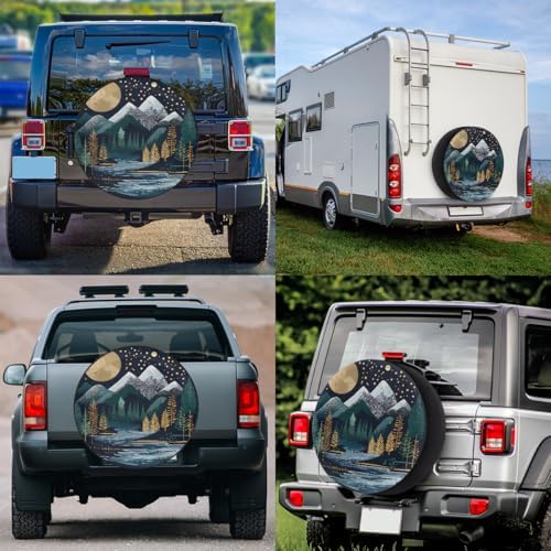 Rv Spare Tire Cover Wheel Mountain Tree Forest Tire Covers Wheel Protectors - Image 6