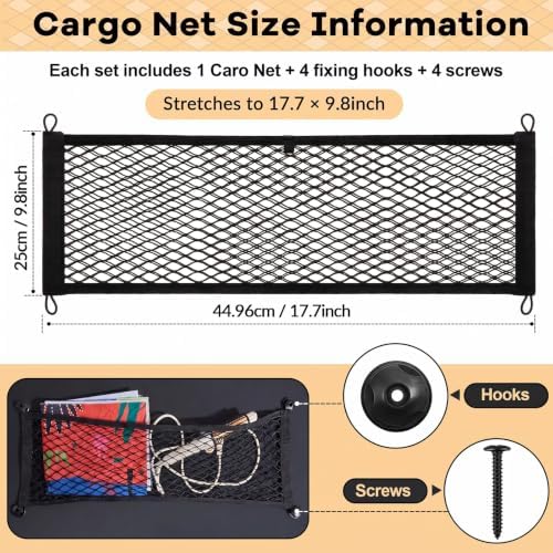 Frienda 4 Pcs Small Cargo Net Boat Storage Mesh Netting, 17.7 X 9.8 Inches - Image 2