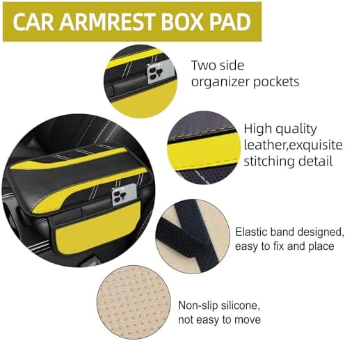NBTEPEM 6 Pcs Yellow Steering Wheel Cover Set, Sport Microfiber Leather - Image 4