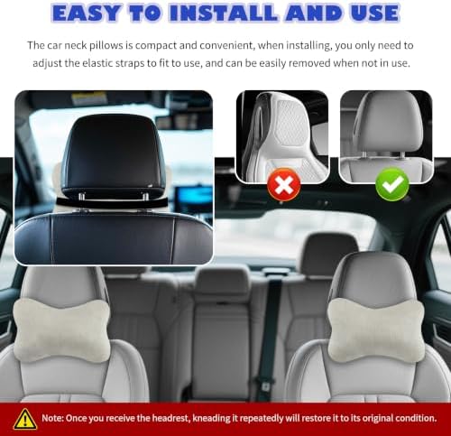 2PCS Car Headrest Pillow, Soft & Comfortable Car Neck Pillow - Image 6