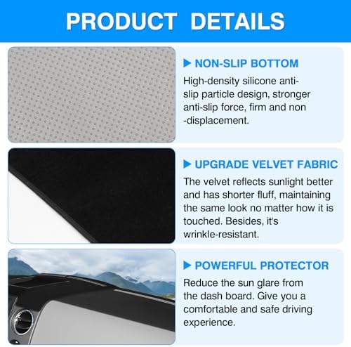 Autorder Dashboard Cover Mat for Ford F150 2004 2005 2006 2007 2008 Accessories - Image 6